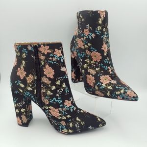 Charlotte Russe floral brocade ankle booties